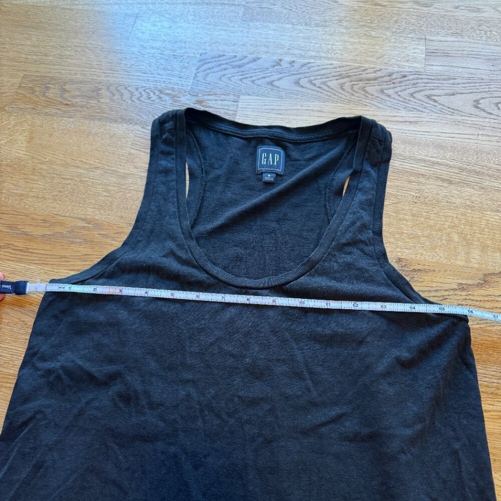 GAP Black Lace Trim Tank Top Hemp Blend Size Small - Picture 6 of 7